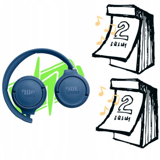 JBL TUNE 520BT NIEBIESKIE SŁUCHAWKI BLUETOOTH PURE BASS 57H GRATIS