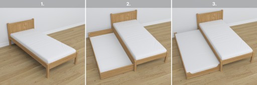 Łóżko pojedyncze z szufladą na materac N02 100x200