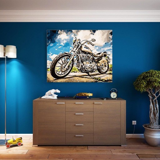 MALOWANIE PO NUMERACH Motocykl Obraz Do Malowania Po Numerach 40x50 ARTNAPI