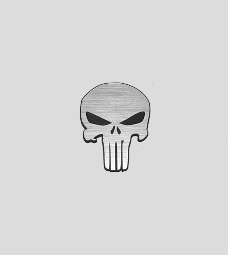 PUNISHER naklejka emblemat 25 x 33 mm * SREBRNA