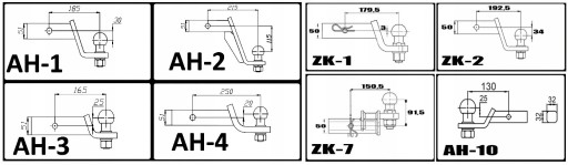50x50mm KULA HAKA USA ADAPTER ZACZEP HAK KOŃCÓWKA