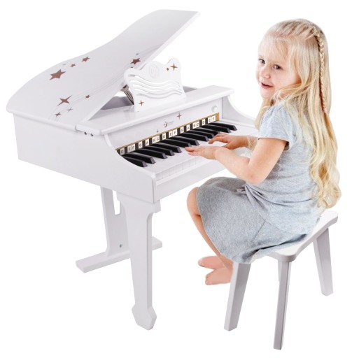 DUŻE PIANINO FORTEPIAN KSIĄŻECZKA I KRZESEŁKO PIANINKO BABY CLASSIC WORLD