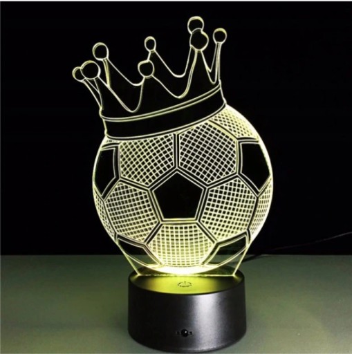 LAMPKA NOCNA 3D LED PIŁKA (KRÓL STRZELCÓW) + PILOT