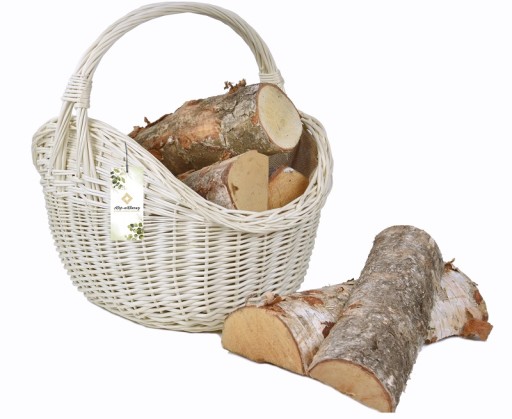 Корзина плетеная для камина, БЕЛАЯ XL