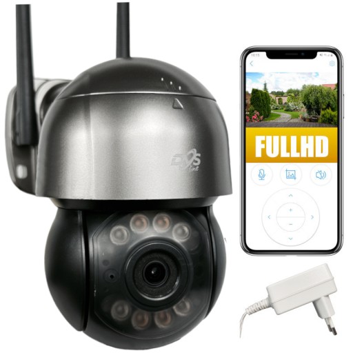 СЕРАЯ НАРУЖНАЯ WIFI PTZ-КАМЕРА БЕСПРОВОДНОГО МОНИТОРИНГА FULL HD 2Mpx