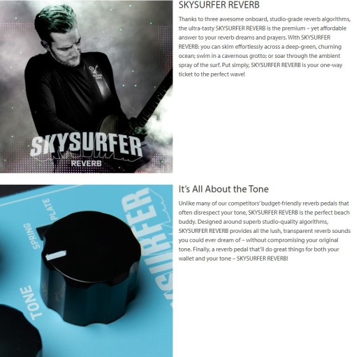 Гитарный эффект Skysurfer Reverb 3 типа электронной реверберации TC