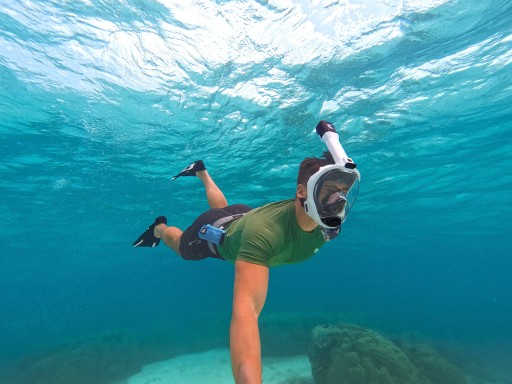 МАСКА ДЛЯ ДАЙВИНГА НЕ ЗАТЕПАЕТ ЛИЦО GoPro С ТРУБКОЙ S/M