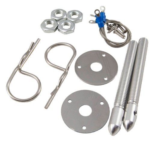 Aluminiowe zapinki maski srebrne MGS + linka