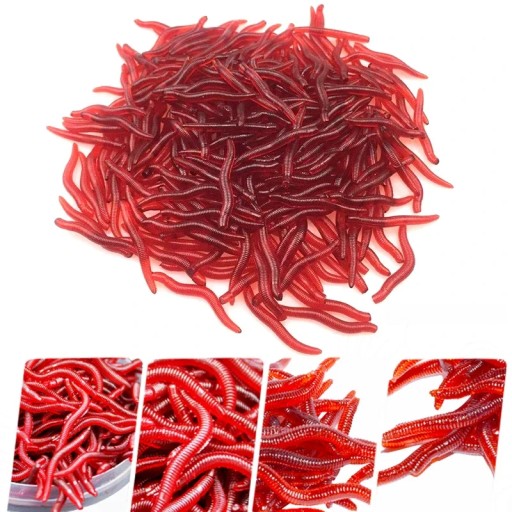 Искусственные черви RED EARTHWORTH Dendrobena DUNGEON 3,5см 100х