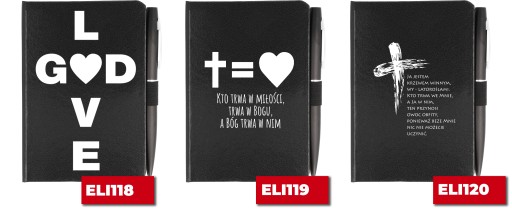 NOTES A6 + DŁUGOPIS Prezent Religijne CYTATY Wzory