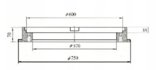 Септик КРЫШКА 60СМ СЕРЫЙ КЛАЗ 1,5Т КОЛОДЦА + ЗАМОК