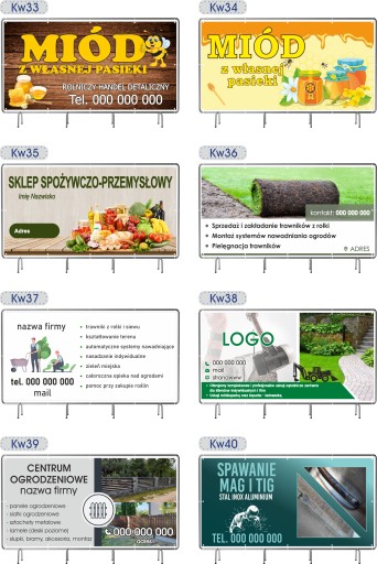 BANER REKLAMOWY 100x50cm z gotowego projektu SPRZEDAŻ MIODU plandeka