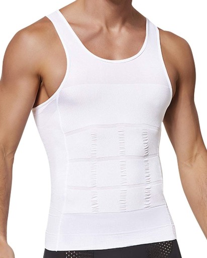 KOSZULKA MĘSKA WYSZCZUPLAJĄCA MODELUJĄCA PODKOSZULKA SLIM BEZ RĘKAWÓW XXL