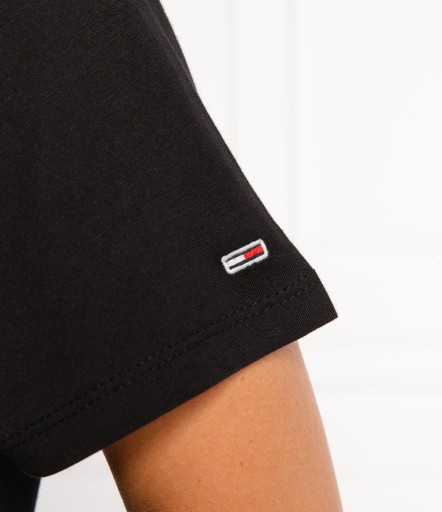 TOMMY JEANS черная футболка, женская хлопковая футболка