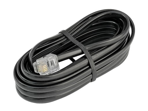 Kabel telefoniczny aparat-linia RJ11-RJ11 czarny 3m