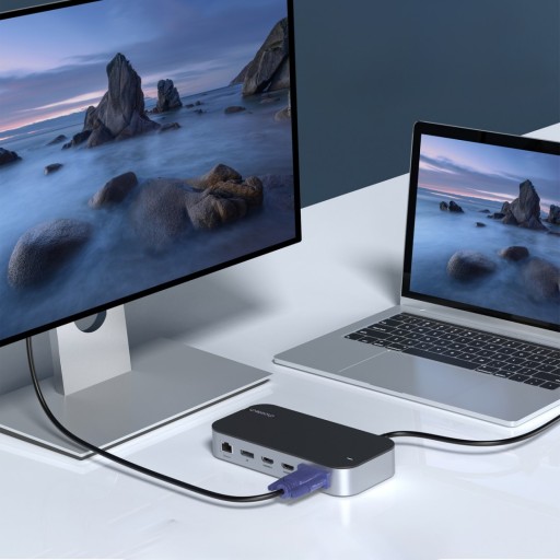 Адаптер-концентратор M52 USB-CUSB-A HDMI VGA DP SD TF RJ45 AUX PD серый