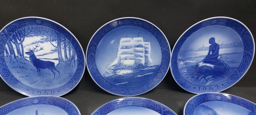 Набор из 10 коллекционных тарелок Royal Copenhagen Дания 1960-1969 гг.