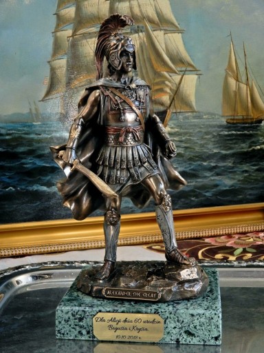 ALEKSANDER MACEDOŃSKI FIGURKA NA MARMUR GRAWER v