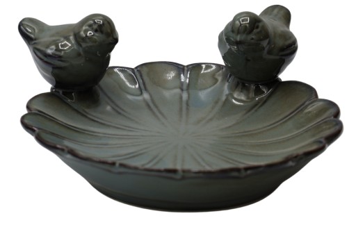 POIDEŁKO KARMNIK DLA PTAKÓW OSŁONKA Z PTASZKAMI CERAMICZNA MAŁA