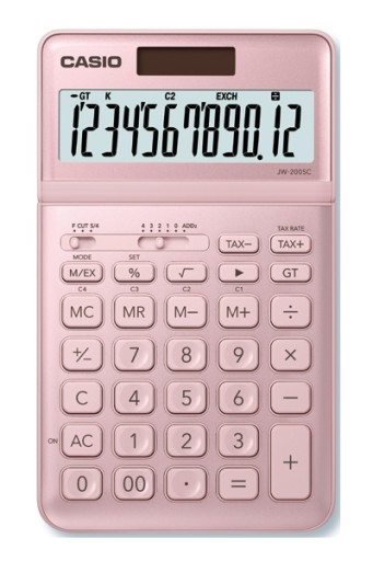 РОЗОВЫЙ ОФИСНЫЙ КАЛЬКУЛЯТОР CASIO JW-200SC-PK TAX