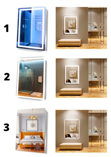 LED ЗЕРКАЛО ДЛЯ ВАННОЙ 100x110см С ПОДСВЕТКОЙ УЗОРЫ