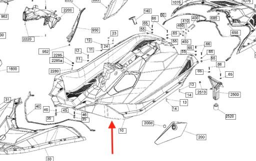 Górny kadłub Sea-Doo Spark 291004646 291006043