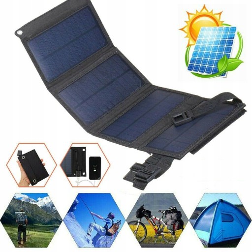 ŁADOWARKA SOLARNA PANEL TURYSTYCZNA SOLARNY SŁONECZNY SKŁADANY 10W 5V USB