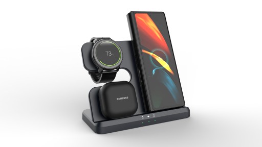 Быстрое индуктивное беспроводное зарядное устройство для Samsung 3в1