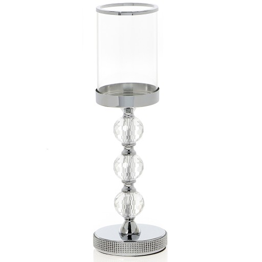 Серебряный подсвечник Glamour Lantern Chrome Crystal