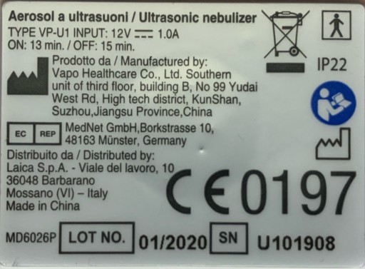 Inhalator ultradźwiękowy LAICA MD6026 membranowy