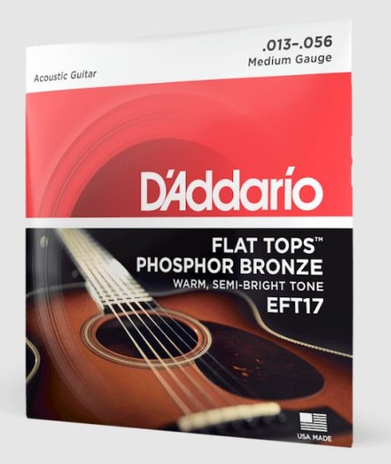 EFT17 Flat Top Struny do Gitary Akustycznej 13-56 Fosfor Brąz D'Addario
