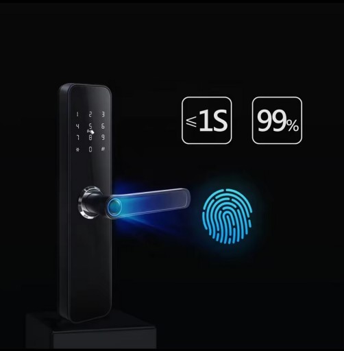 ЭЛЕКТРОННЫЙ ДВЕРНОЙ ЗАМОК, РУЧКА, КОД+RFID+ОТПЕЧАТКИ ПАЛЬЦЕВ TUYA SMART WIFI