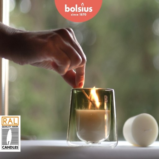 Świecznik i Świeca wkładka zapachowa Bolsius CleanLight - Gardenia & Figa