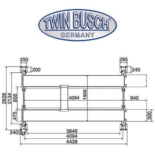 TECHWAR PODNOŚNIK PARKINGOWY TWIN BUSCH TW 436P-G ANTRACYT