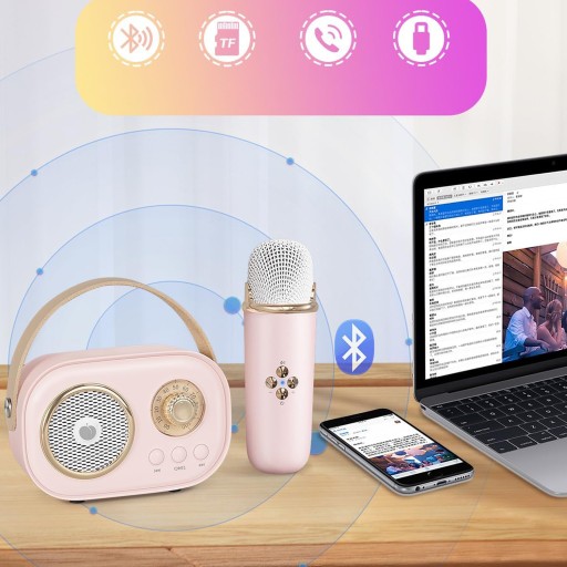 БЕСПРОВОДНОЙ МИКРОФОН ДЛЯ КАРАОКЕ, ДИНАМИК BLUETOOTH, НАБОР 2 МИКРОФОНА