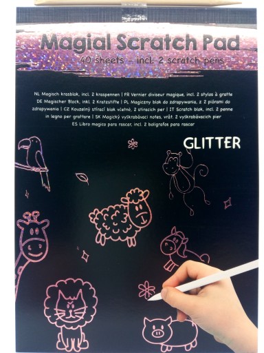 Волшебный блокнот, блокнот, блокнот GLITTER Scratch Book