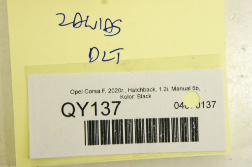 QY137 Opel Corsa F Zawias Drzwi Lewy Tył