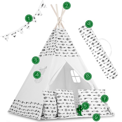 Палатка TIPI детская Гирлянда Светодиодные подушки