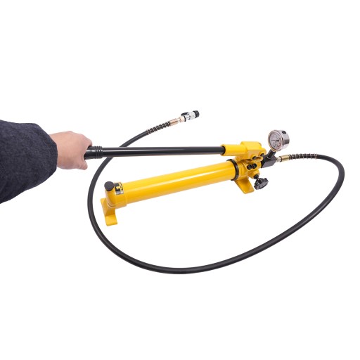 Hydrauliczna Pompa Ręczna Żółta (Z Manometrem) 700bar Pojemność Oleju 700cc