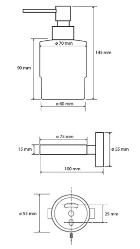 BEMETA 104109100 Дозатор для мыла DARK 200 мл