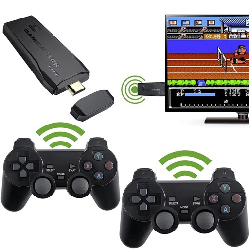 РЕТРО-КОНСОЛЬ ДЛЯ ТЕЛЕВИЗОРА С ИГРАМИ HDMI В КОМПЛЕКТЕ 2 ГАЙМПАДА КАРТА ПАМЯТИ 64 ГБ 20 000 ИГР