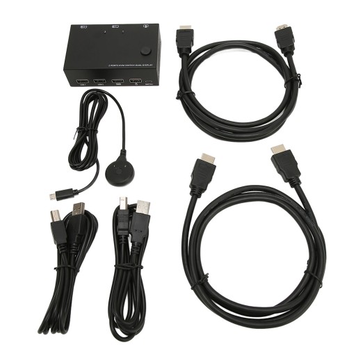 2-PORTOWY PRZEŁĄCZNIK KVM PODWÓJNY MONITOR SWITCH 2 MONITORY