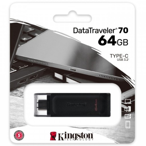 Флешка 64 ГБ Kingston Data-Traveler-70 USB-C Type-C 3.2 FAST