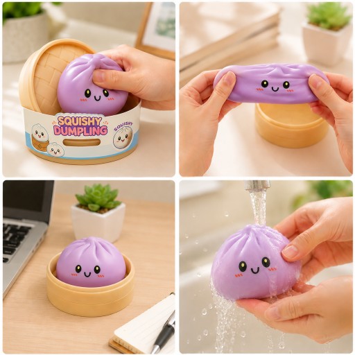 Антистрессовая игрушка «Пирожок» «Перожок» «Дамплинг» «Mystery Squeezy» в коробке XXL