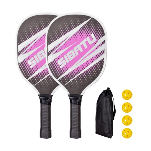 Wiosła Pickleball 4 Pickleballs Rakiety Pickleball z wygodnym uchwytem,