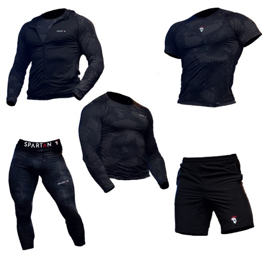 СПОРТИВНЫЙ КОСТЮМ СВИТШОТ ФУТБОЛКА RASHGUARD БРЮКИ ШОРТЫ Термоактивный МУЖСКОЙ 5