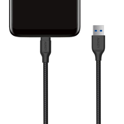 Кабель Aukey USB-A - USB-C, 5Гбит/с, QC 15Вт, плетеный 2м