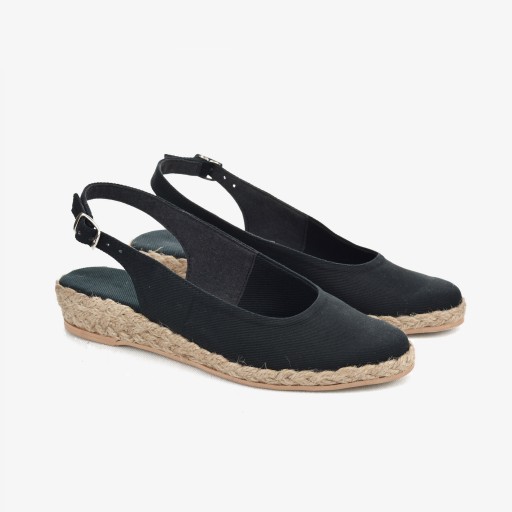 Espadryle płaskie odkryte czarne 36