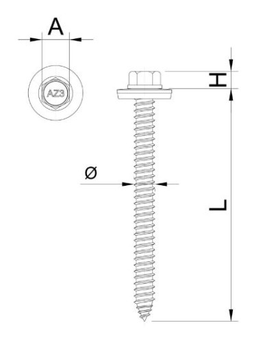 Wkręty nierdzewne (A2) z łbem hexagonalnym do drewna 6,5x90 mm