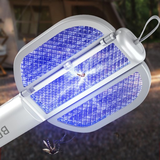Ракетка Swatter 2000V Mesh Electric Bug серого цвета